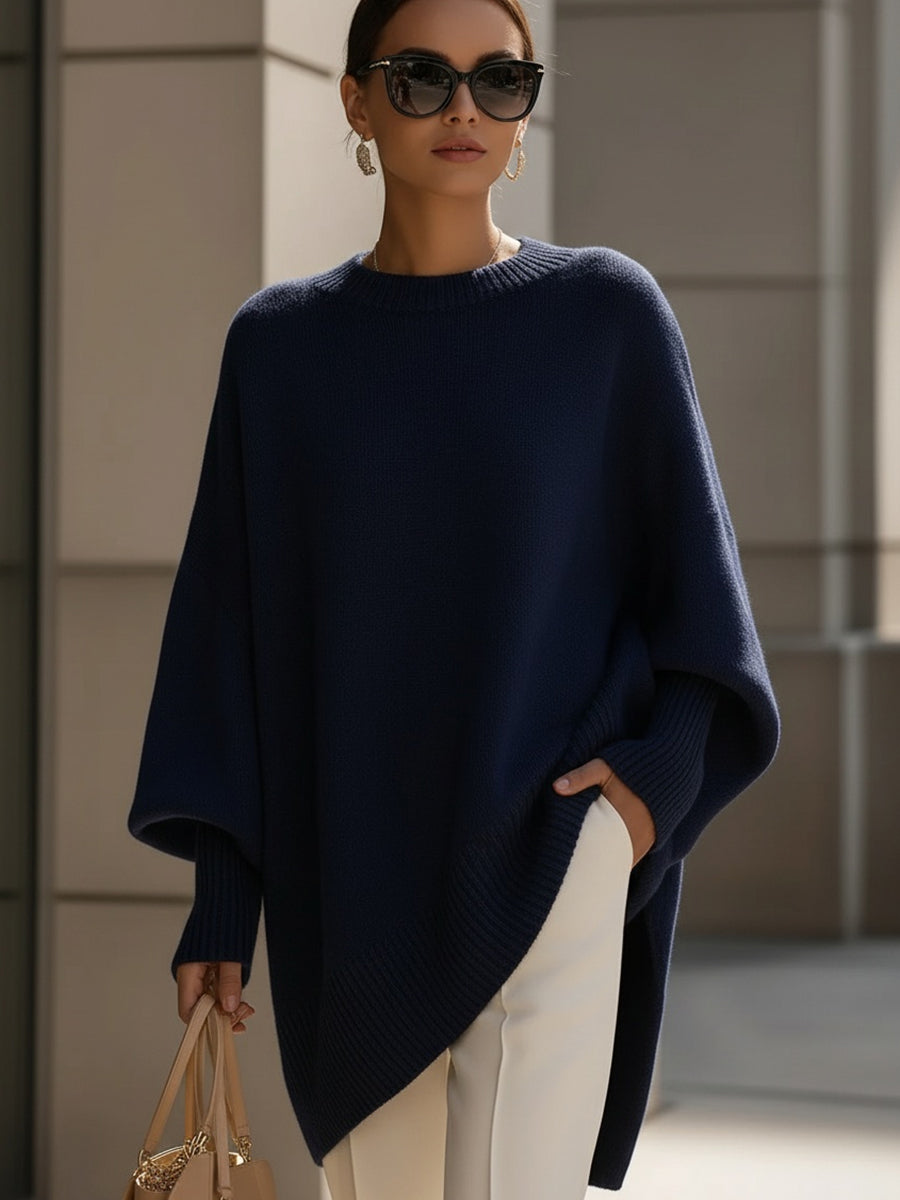 Oversize'owy sweter z asymetrycznym dołem dla kobiet 6