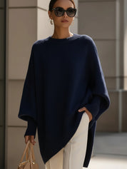 Oversize'owy sweter z asymetrycznym dołem dla kobiet 6