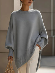 Oversize'owy sweter z asymetrycznym dołem dla kobiet 8