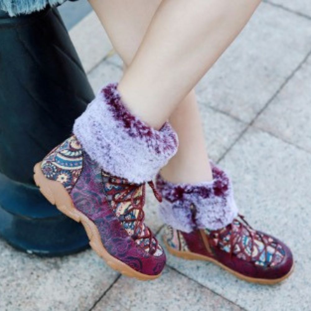Damskie botki retro boho z ortopedycznym wsparciem łuku stopy