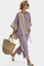 Stylowy Lawendowy Top Z Oversize'owym Krojem i Musztardowymi Spodniami w Paski dla Kobiet - Idealny na Letnie Dni 0