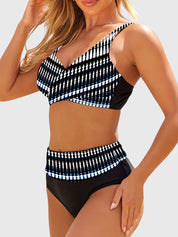 Stylowy Strój Kąpielowy Damski Bikini Modelujący na Lato - Wzorzysty Kostium Kąpielowy Dwuczęściowy 1