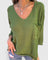 Stylowy top damski z dekoltem w V - Wygodny i elegancki 1