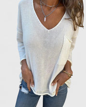 Stylowy top damski z dekoltem w V - Wygodny i elegancki 3