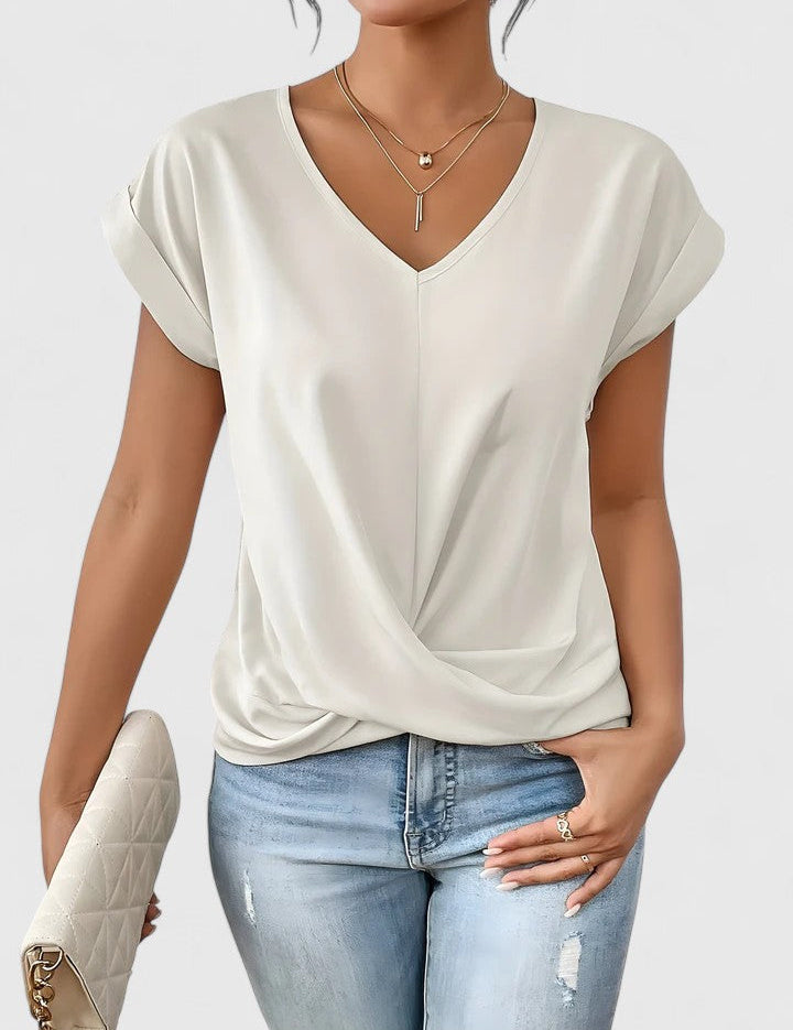 Stylowy top z dekoltem V dla kobiet - elegancki i wygodny 5