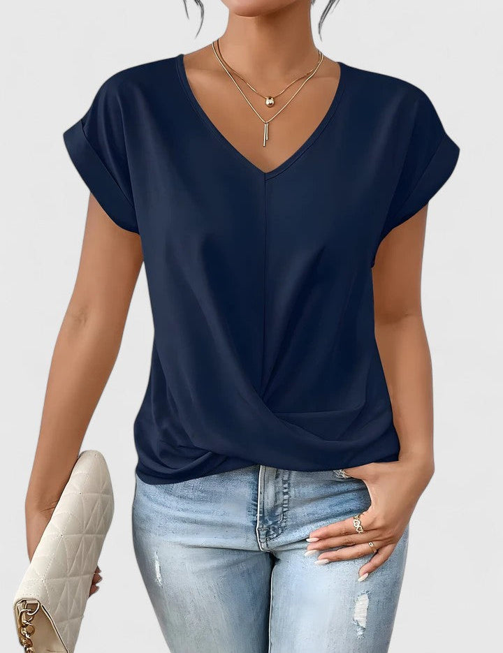 Stylowy top z dekoltem V dla kobiet - elegancki i wygodny 6