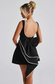 Sukienka Damska Krótka z Kokardką - Elegancka Sukienka na Wesele i Wieczorne Wyjścia 8