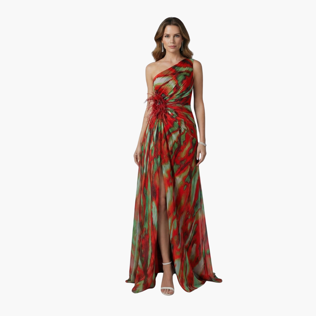 Sukienka Damska Maxi Na Jedno Ramię, Wielokolorowa Sukienka Na Wesele, Letnia Sukienka Elegancka 8