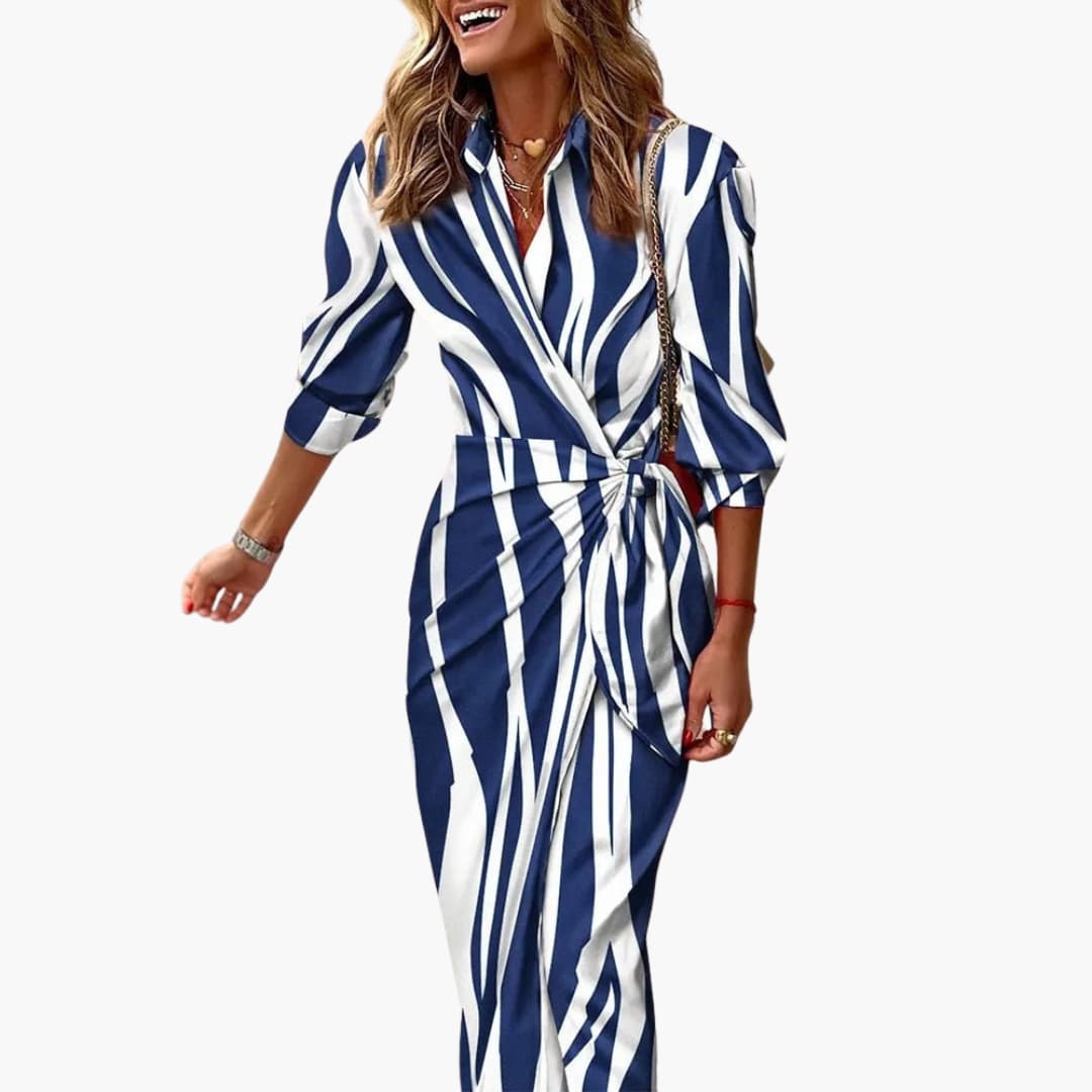 Sukienka Koszulowa Maxi W Paski – Elegancka Sukienka Letnia Na Każdą Okazję 3