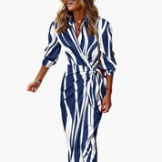 Sukienka Koszulowa Maxi W Paski – Elegancka Sukienka Letnia Na Każdą Okazję 3