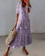 Sukienka Letnia Boho Magic z Frędzlami - Swobodna Elegancja na Każdą Okazję 2