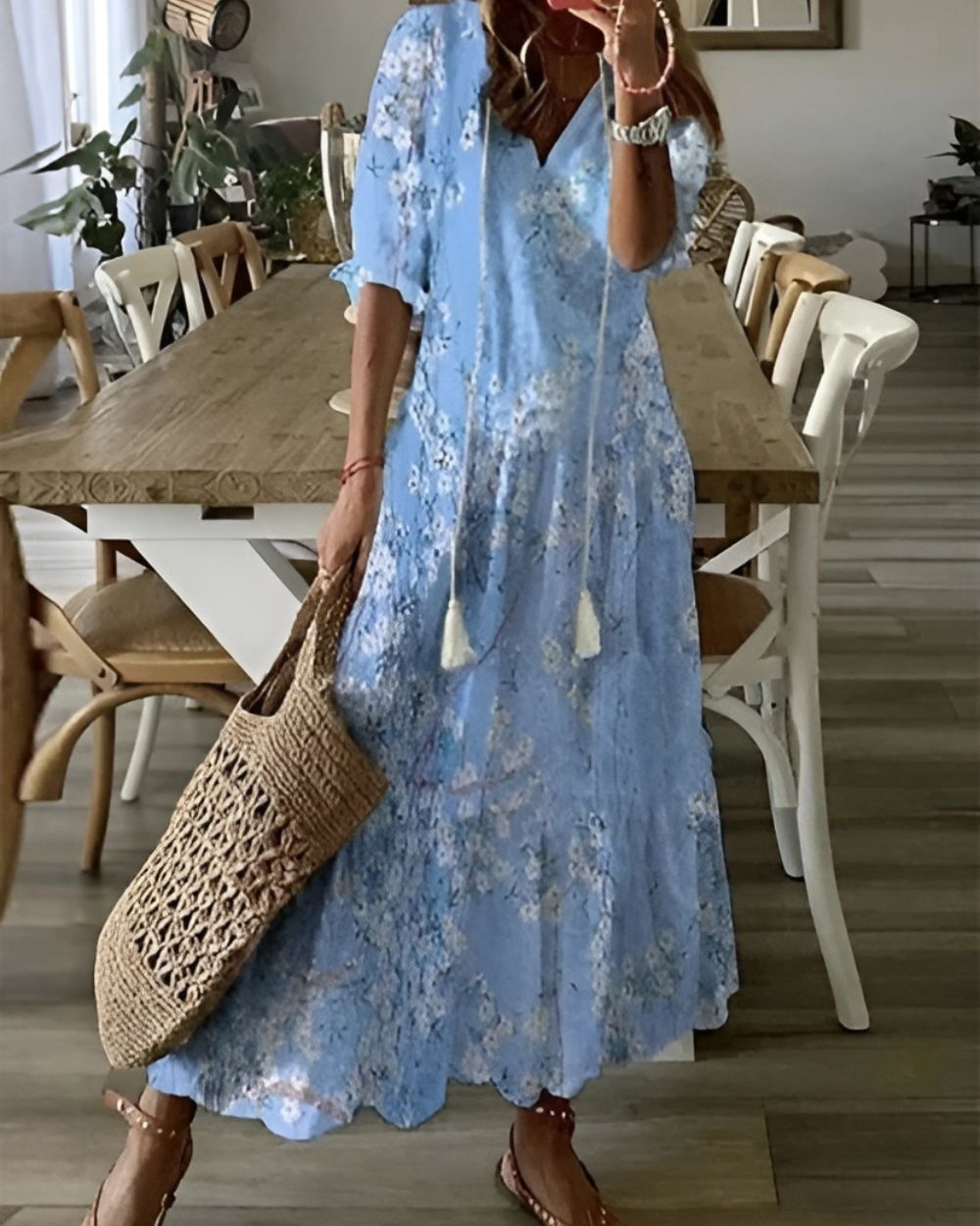 Sukienka Letnia Boho Magic z Frędzlami - Swobodna Elegancja na Każdą Okazję 3