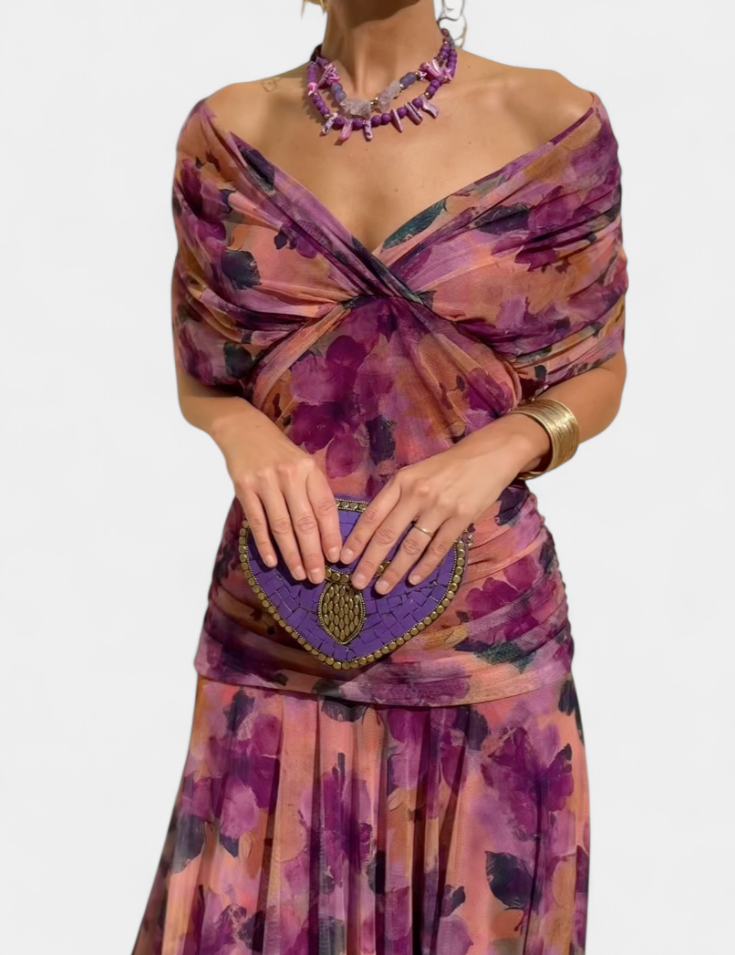 Sukienka Maxi Kwiatowa Elegancka na Wesele i Letnie Przyjęcia - Stylowa Sukienka Wieczorowa Maxi 12