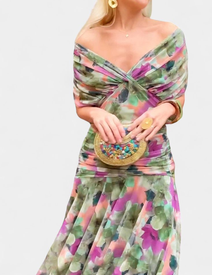 Sukienka Maxi Kwiatowa Elegancka na Wesele i Letnie Przyjęcia - Stylowa Sukienka Wieczorowa Maxi 5