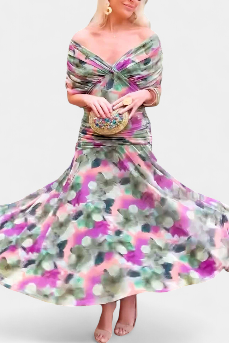 Sukienka Maxi Kwiatowa Elegancka na Wesele i Letnie Przyjęcia - Stylowa Sukienka Wieczorowa Maxi 6