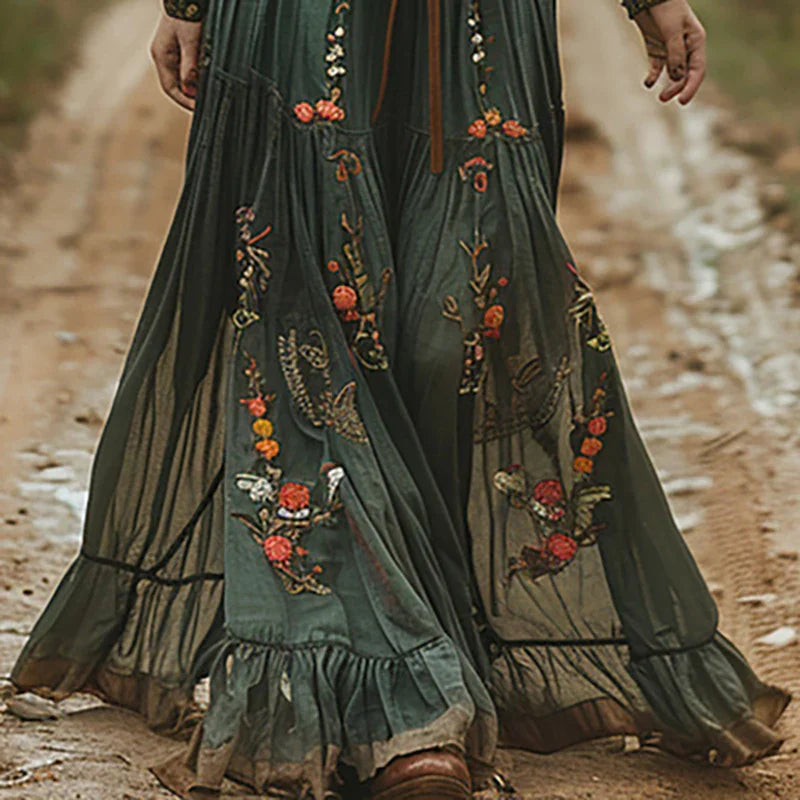 Sukienka Maxi w Stylu Boho z Kwiatowym Nadrukiem - Sukienka Letnia Maxi na Wesele i Eleganckie Okazje 2