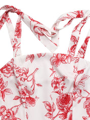 Sukienka maxi w kwiaty z wiązaniem na ramiączkach - letnia elegancja dla kobiet 6