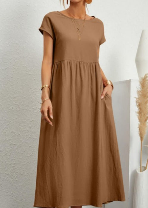 Letnia sukienka midi dla kobiet - wygodny i elegancki styl